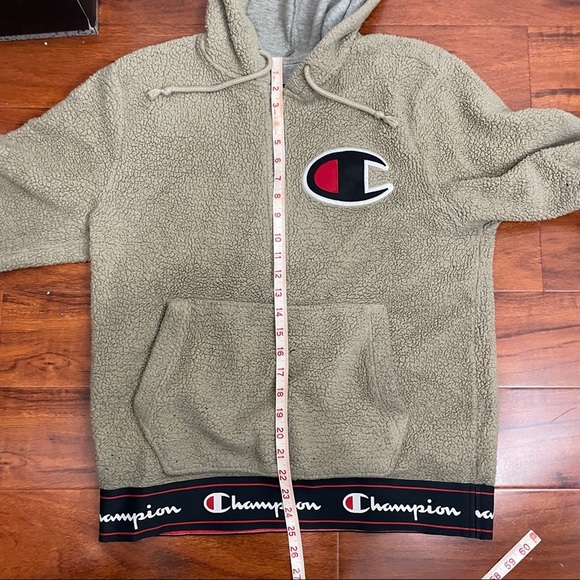 Champion Sherpa Style Pullover Jacket Size Medium - Picture 8 of 9